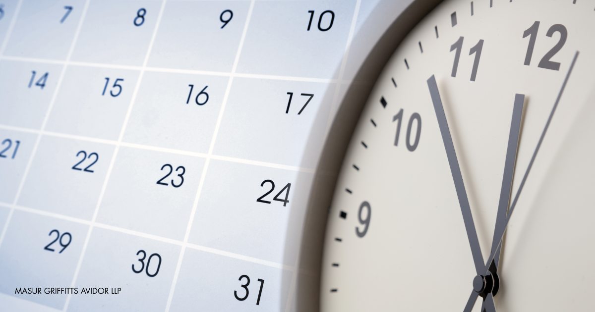 photo of clock overlapping a calendar